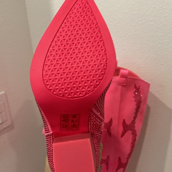 NWT Pink Julie Rhinestone Wide Calf Boots | Size 7 - Picture 7 of 12